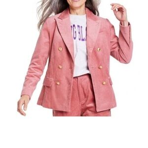 Rowing Blazers double breasted Blush Corduroy Blazer gold tone buttons sz XS